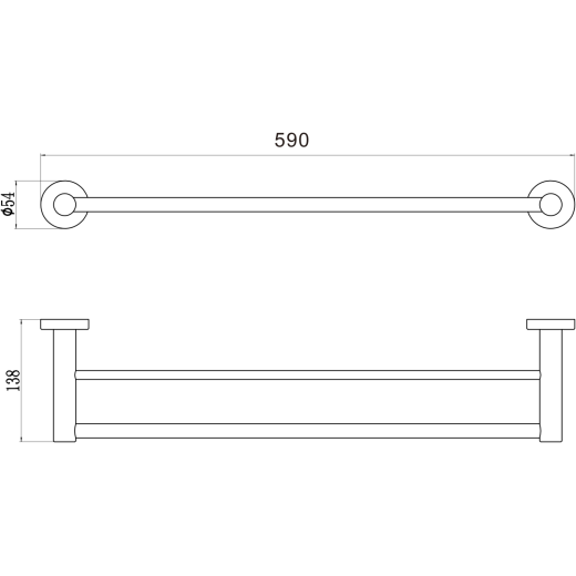 Держатель для полотенец двойной Savol (S-005648C)