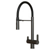 Смеситель для кухни 35k MIXLINE МЛНС-0401Г(MLSS-0401BL)черн.гиб.излив магнит,под.к фил,ЧЕРНЫЙ ГРАФИТ (556015)