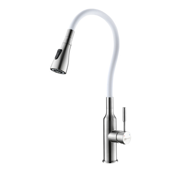 Смеситель для кухни Lemark с гибким изливом (LM5082S-White)