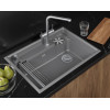 Кухонная мойка GRANULA KITCHEN SPACE RINZER кварц (7308R, АЛЮМИНИУМ)