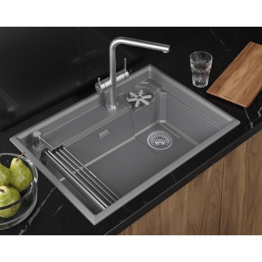 Кухонная мойка GRANULA KITCHEN SPACE RINZER кварц (7308R, АЛЮМИНИУМ)