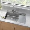 Кухонная мойка Lemark KEZADRA 780L прямоугольная с крылом из нержавеющей стали (чаша СЛЕВА) цвет: сталь (9937149)