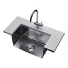 Мойка подст.монтаж MIXLINE ПРО 65х44 (3,0) вып 3 1/2" 22см с сифоном (черный графит НАНО декор) (557736)