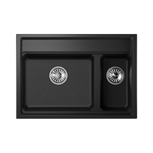 Кухонная мойка GRANULA Kitchen Space (7302, ЧЁРНЫЙ)