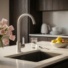 Смеситель для кухни 35k MIXLINE МЛНС-0405 (MLSS-0405) трубчатый излив, п/гайку САТИН (558434)