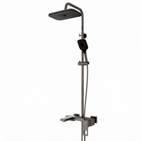 Душевая система 35к MIXLINE МЛ2409Г(ML2409GR) излив лейка 3 позиции +лейка "Тропический душ" ГРАФИТ (557896)