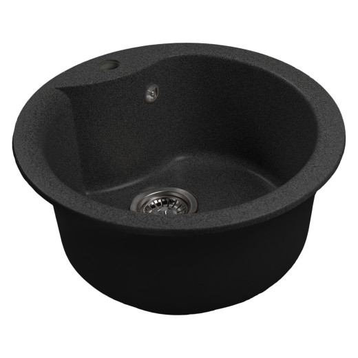 Мойкa MIXLINE МЛ-ГМС101 (ML-GMS101) СТАНДАРТ круглая, черный (308), 480 мм (глуб. чаши 190) (558080)