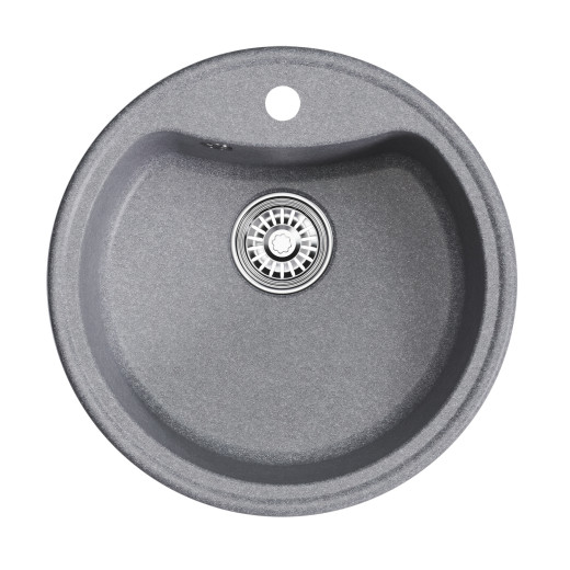 Мойкa MIXLINE ML-GM09 круглая  графит (342) 510 мм (глуб. чаши 190) NEW (551803)