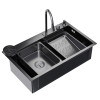 Кухонная мойка 75х46 вып 3 1/2 MIXLINE PRO 21,5см с сиф.ч.граф+доз+смесит+кол+д/р+о/с (552104)