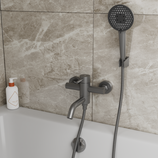 Смеситель для ванны с коротким изливом RUSH Мелос (Melos) (SUS1101-44Grey)