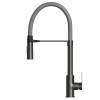 Смеситель для кухни 35k MIXLINE МЛНС-0402Г/MLSS-0402BL сер.гиб. излив магнит,п/гайку ЧЕРНЫЙ ГРАФИТ (556019)