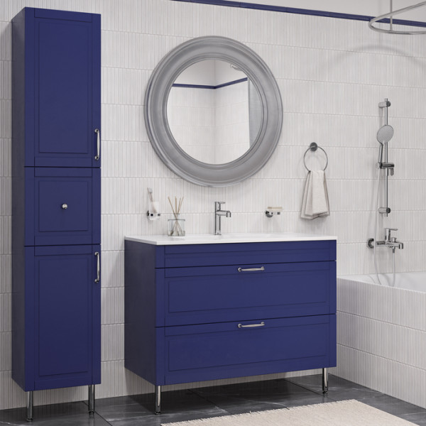 Тумба IDDIS с умывальником, напольная, 60 см, синий, Oxford (OXF60N0i95K)