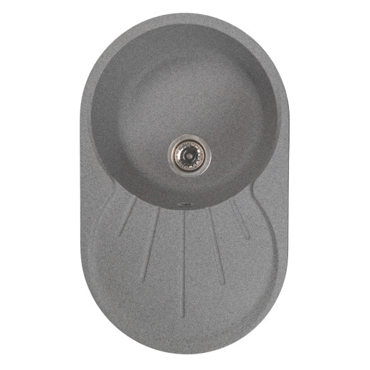 Мойка MIXLINE МЛ-ГМС105 (ML-GMS105) СТАНДАРТ овальная с крылом, темно-серый (309), 740*460*190мм (558125)