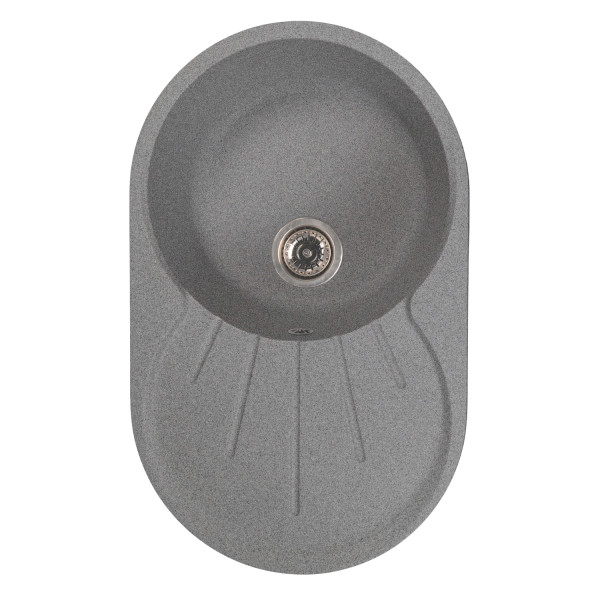 Мойка MIXLINE МЛ-ГМС105 (ML-GMS105) СТАНДАРТ овальная с крылом, темно-серый (309), 740*460*190мм (558125)