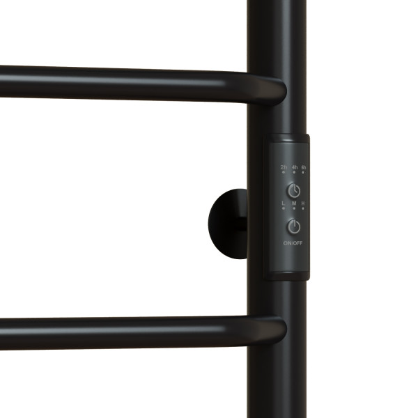 Полотенцесушитель MIXLINE МИРА 80х50 (таймер, 253 Вт, 6 перекладин) электрический ЧЕРНЫЙ (556351)