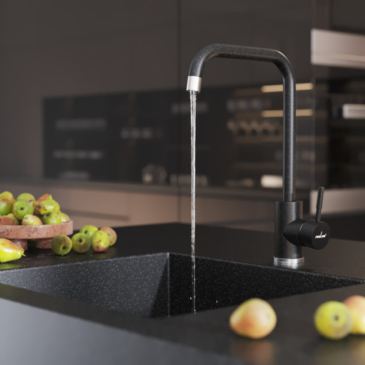 Смеситель для кухни MIXLINE ML-GS12 35к (343) антрацит высок. излив (550663)