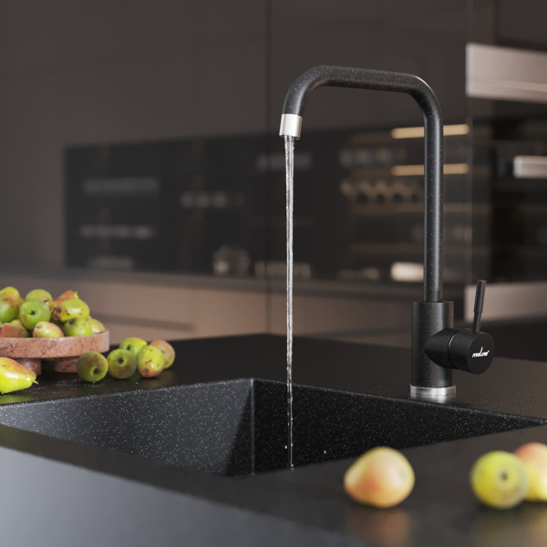 Смеситель для кухни MIXLINE ML-GS12 35к (343) антрацит высок. излив (550663)