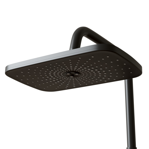 Душевая система MIXLINE ML34-06 "Solo Black" (смеситель 35К с изл+лейка 3поз.+душ.шланг+тропич.душ.) (553217)
