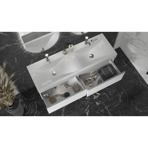 Тумба подвесная Velvex Pulsus 140 белая под раковину rkPUL.140-81 (Pulsus) (tp.PUL.PUL.140.2Y белый глянец)
