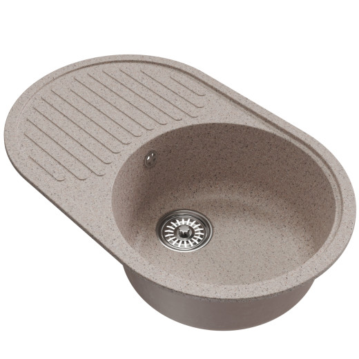 Мойка MIXLINE ML-GM16 овальная с крылом  песочная (302) 730*460*180мм NEW (551924)