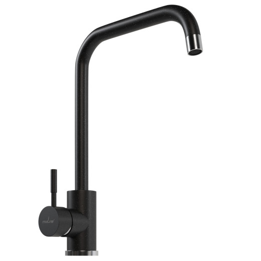 Смеситель для кухни MIXLINE ML-GS12 35к (308) черный высок. излив (550653)