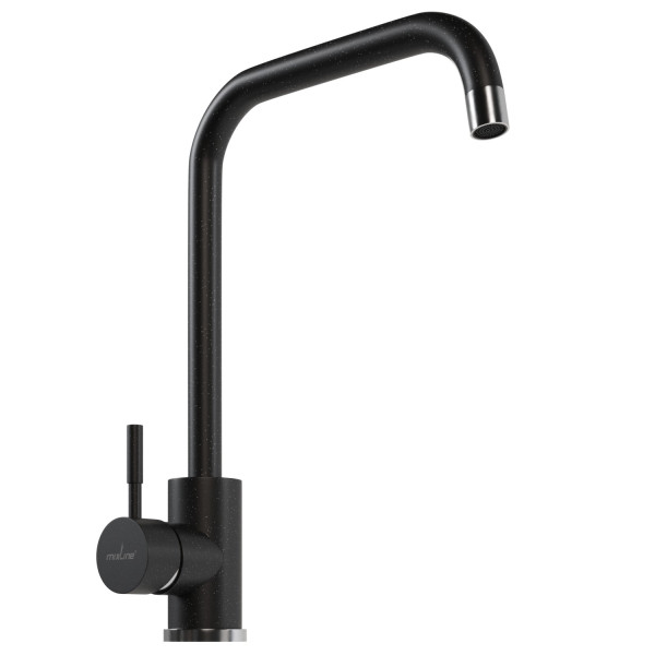 Смеситель для кухни MIXLINE ML-GS12 35к (308) черный высок. излив (550653)