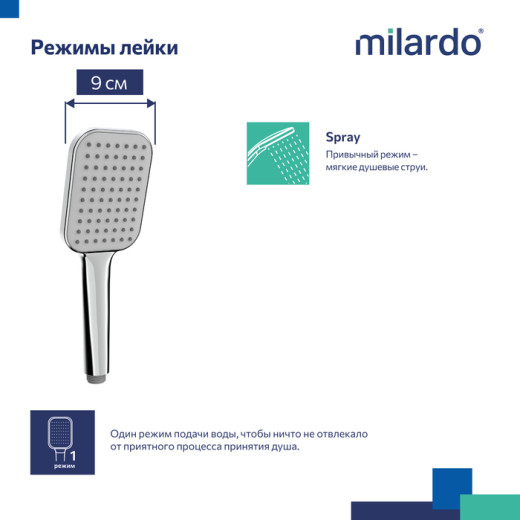 Лейка для душа Milardo 1F Ideal Spa (ILS1FCSM18)