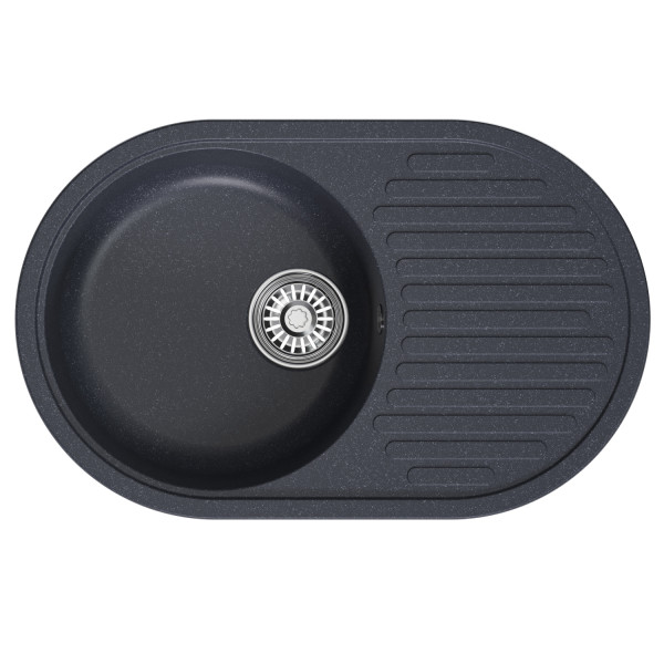 Мойка MIXLINE ML-GM16 овальная с крылом антрацит (343) 730*460*180мм NEW (551933)