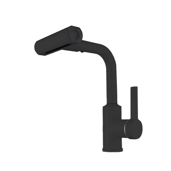 Смеситель для кухни с поворотной лейкой RUSH Тинос (Tinos) (TI3732-17Black)