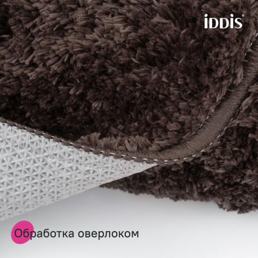 Набор ковриков для ванной комнаты, 50х80 + 50х50, микрофибра, темно--коричневый, IDDIS, BSET08Mi13