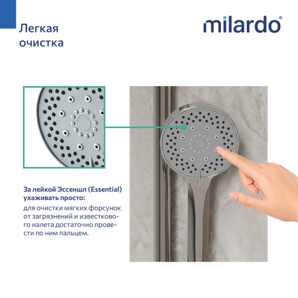 Лейка для душа Milardo Эссеншл (Essential) 5F, хром глянцевый (ESS5F10M18)