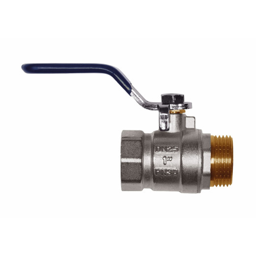 Кран шаровой RM-L Nickel 1 ВР-НР муфтовый никелированный ручка Ду25 Ру30 (НК 11Б27п1)