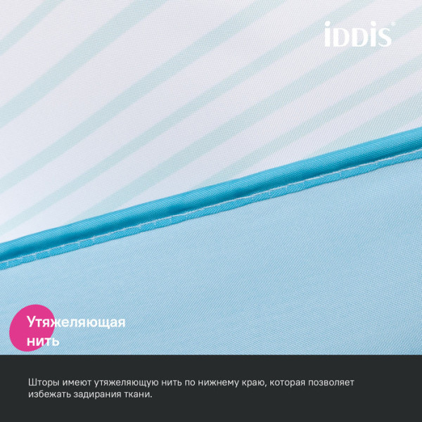 Штора для ванной IDDIS Base 200x180 см, Полиэстер, голубой (BR04P18i11)