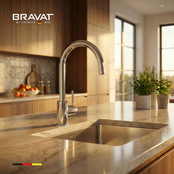 Смеситель для кухни цвет хром BRAVAT (F7799930CP-SW)