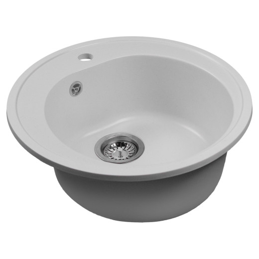 Мойкa MIXLINE МЛ-ГМС102 (ML-GMS102) СТАНДАРТ круглая, белый (331), 500 мм (глуб. чаши 170) (558085)