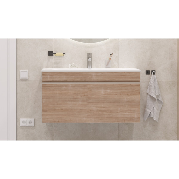 Тумба подвесная Velvex Pulsus 100 дуб сонома под раковину rkPUL.100-81 (Pulsus) (tp.PUL.PUL.100.1Y дуб сонома)