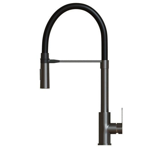 Смеситель для кухни 35k MIXLINE МЛНС-0402Г (MLSS-0402BL)черн.гиб. изл магнит, п/гайку ЧЕРНЫЙ ГРАФИТ (556021)