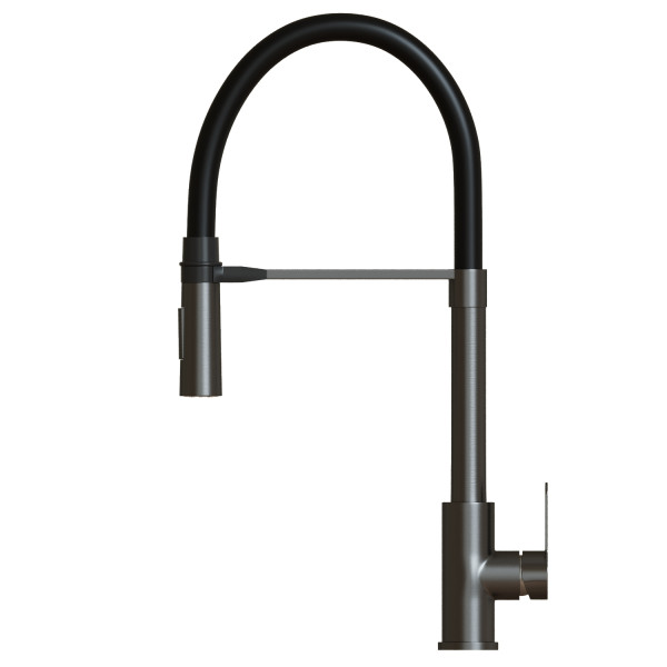 Смеситель для кухни 35k MIXLINE МЛНС-0402Г (MLSS-0402BL)черн.гиб. изл магнит, п/гайку ЧЕРНЫЙ ГРАФИТ (556021)