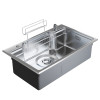 Мойка настол.монтаж MIXLINE ПРО 75х46 (1,0) вып 3 1/2" с ФАСКОЙ 21,5см сиф.(сатин дек)+доз+2кол+кор+р/д (558471)