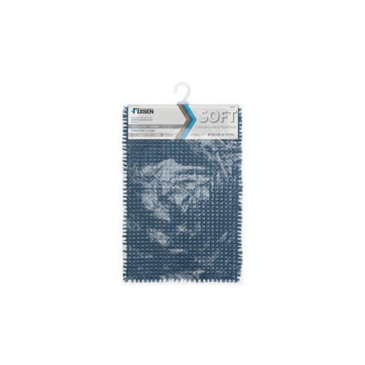 Коврик для ванной Fixsen Soft, синий, 1-ый (40х60 см), (FX-4001C)