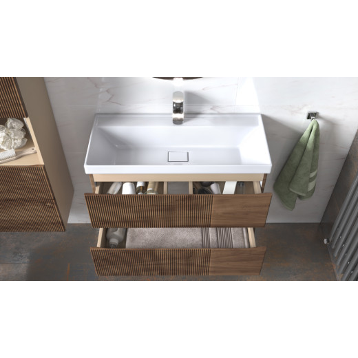 Тумба навесная Velvex Mondi 800-0-2 акация темная под раковину 4627173210898 (Madera Classica Slim) (308 акация темная)