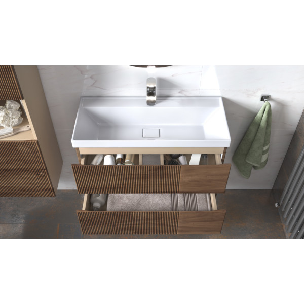 Тумба навесная Velvex Mondi 800-0-2 акация темная под раковину 4627173210898 (Madera Classica Slim) (308 акация темная)