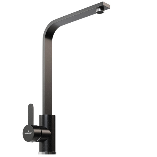 Смеситель для кухни MIXLINE ML-GS14 35к (308) черный высок. излив (550679)