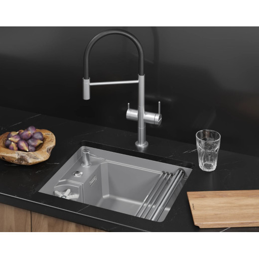 Кухонная мойка GRANULA KITCHEN SPACE RINZER кварц (5505RU, АЛЮМИНИУМ)