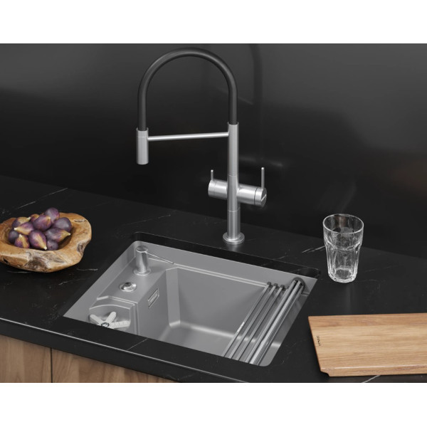 Кухонная мойка GRANULA KITCHEN SPACE RINZER кварц (5505RU, АЛЮМИНИУМ)