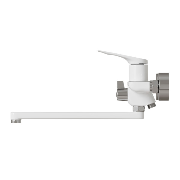 Смеситель для ванны и раковины MIXLINE ML41-02 "Swan White" 35k белый/хром (553910)