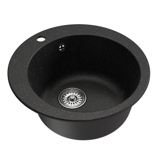 Мойкa MIXLINE ML-GM13 круглая  черная (308) 495мм (глуб. чаши 200) NEW (551890)
