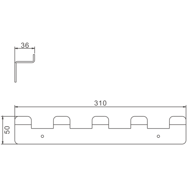 Планка с 5-ю крючками BELZ цвет: черный (B9005-7)