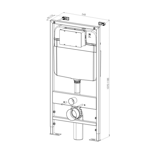 Комплект DK DS1021602 унитаз DT1026016, инсталляция DI8055119, клавиша смыва DB1519016