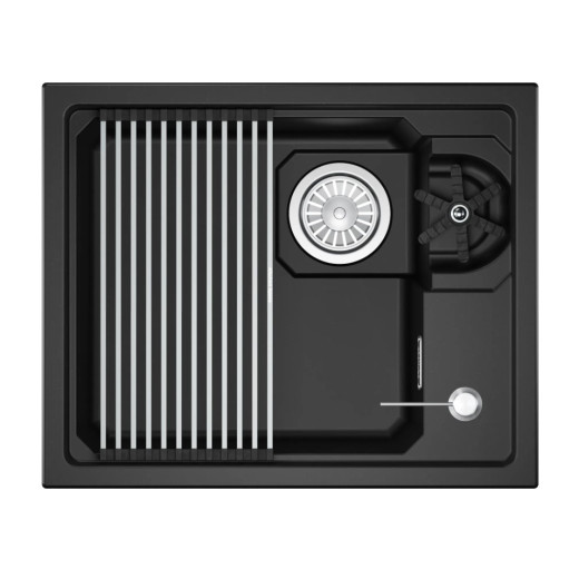 Кухонная мойка GRANULA KITCHEN SPACE RINZER кварц (5505RU, ШВАРЦ)